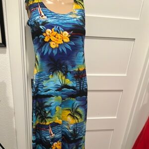 Tropical Blue Floral Swim Coverup